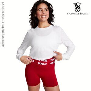 PINK VS Premium Cotton Cropped Long-Sleeve T-Shirt